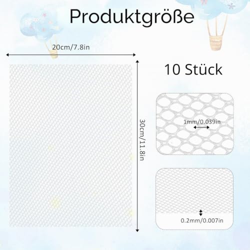 10 Stück Augen Netz für Maske Fursuit Augen Netz 1mm Kunststoff PVC Netze Blatt Weiß Buckram Stoff Wasserdicht Bedruckbar Blank Handwerkskunst Herstellung für Maske Furry Cosplay Requisiten Fursuits
