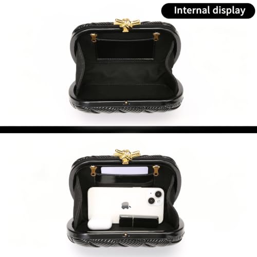 Image of Clutch Purses for Women, Vegan Leather Evening Handbag with Gold Chain