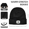 flintronic Bonnet Homme LED, Bonnet d'hiver en Tricot avec LED Lampe, Bonnet Hiver Lampe Frontale Rechargable, Cadeau Homme Femme