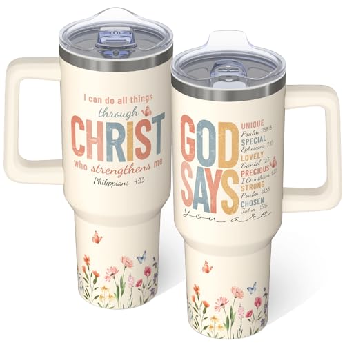 40oz Christian Tumbler with Handle Cup, Religious Christian Gifts for Women