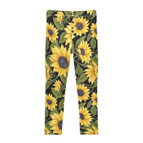 Girls' Leggings Floral Sunflower Kids Yoga Tights Pants 1 Pack 208550452