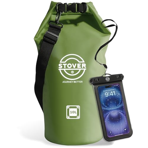 Image of 5 /10 /25 /30 /40L Waterproof Dry Bag, Medium Lightweight Roll Top Dry Bag Backpack w /Waterproof Phone Case, Kayaking, Travel, Hiking, Fishing, Tubing, Camping, the Beach, Men /Women (Green)
