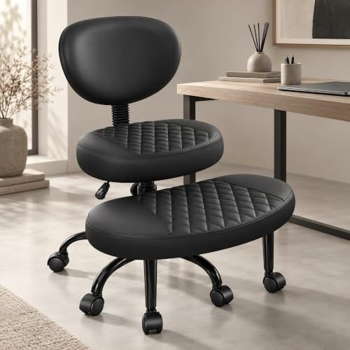 AtHope Cross Legged Office Chair, ADHD Chair with Wider Footrest and Wheels