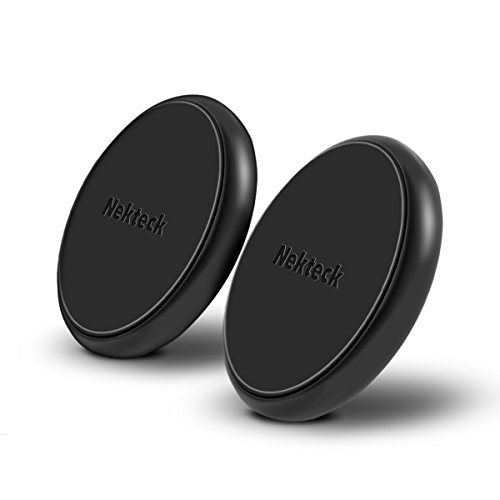 Nekteck Universal Stick on Flat Magnetic Car Mount Phone/Key Holder for iPhone 7 6 6S Plus 5S 5C SE, Samsung Galaxy S6/S7 Edge Plus S5 Note 5 4, LG G5, Pixle/Pixel XL Nexus 6P 5X, More, 2 Pack