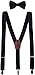 WDSKY Little Boys Black Suspenders and Bow Tie Set for Kids Baby Toddler Black