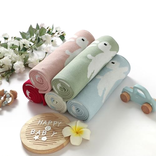 Image of Hadetoto Baby Blankets for Boys and Girls | Newborn, Knitted Cotton, Swaddle Blankets, Neutral Crochet Receiving Blanket, 40 x 30 inches