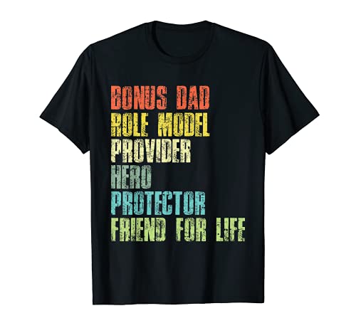 Homme Bonus Daddy Fathers Day Step Dad Husband Protector Hero T-Shirt