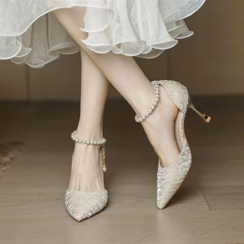 Women's Pearl Beige Wedding Shoes2
