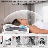 Gaethra Poduszka podpierająca kark z pianki z pamięcią kształtu, ergonomiczna poduszka ortopedyczna z regulacją wysokości, poduszka do spania, dla osób śpiących na boku, na plecy i brzuch, 65 x 40 x