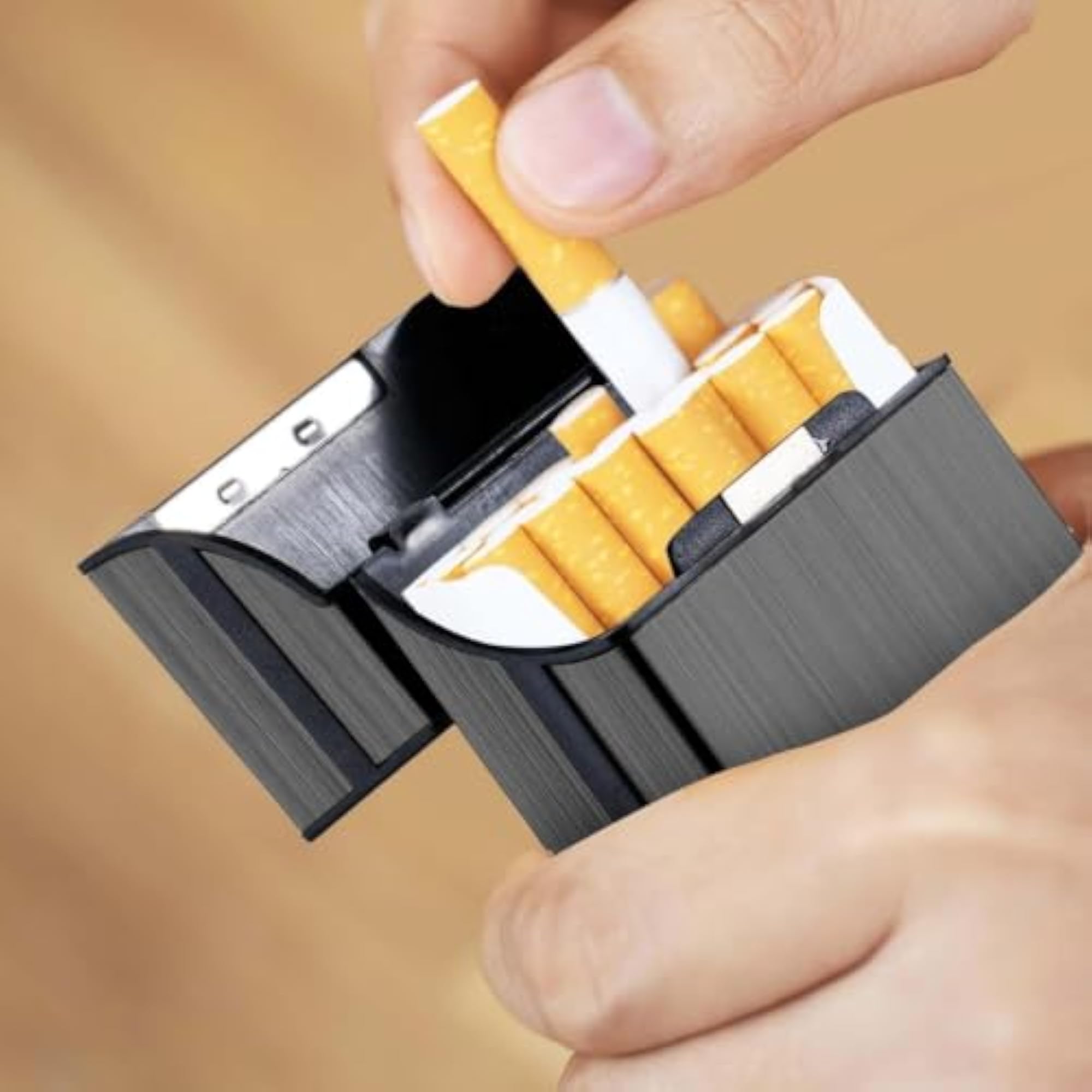 Premium Metal Cigarette Case Portable Flip Top Holder