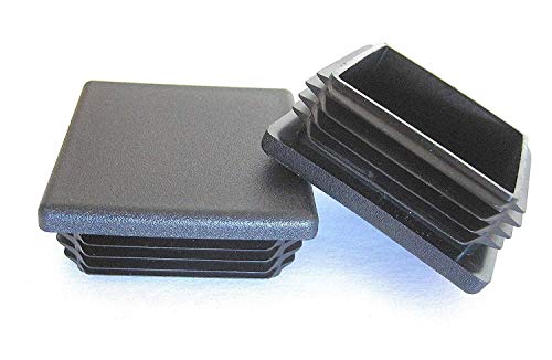Image of 1 1 /2 inch 12pcs Black Square Tubing for Plastic Plugs, Durable Chair Glide.