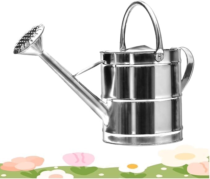 3 Gallon Metal Watering Can Plants Stainless Steel Watering Pot with Long Spray Spout Indoor Watering Can Easy to Pour Flower Cans Outdoor Garden Large Capacity Ergonomic Handle for Outdoors