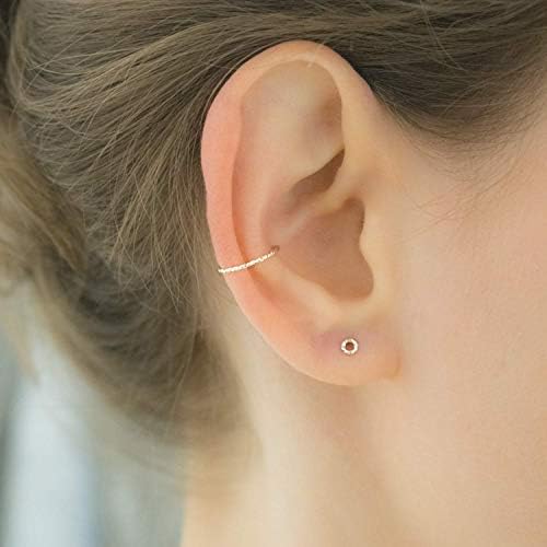 MoonliDesignsDiamond Cut Ear Cuff Silver Non Pierced Earring Clip On Cartilage Hoop Ring