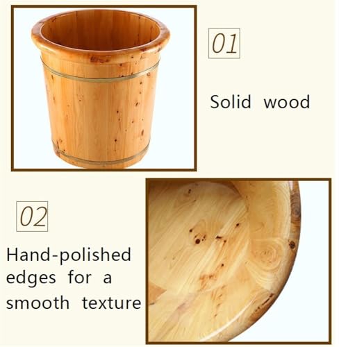 Balde de Madera para Masaje de Pies con Tapa 15.7x15.7 pulg miniatura 3