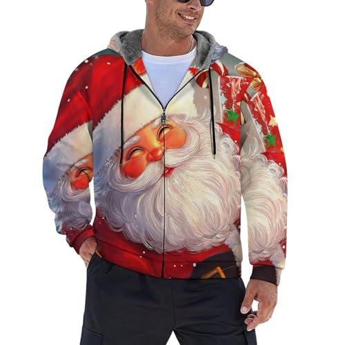 Sweat polaire Père Noël homme zippé veste chaude thermique