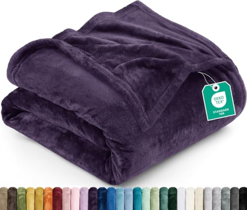 Image of Utopia Bedding Ultra Soft Fleece Bed Blanket Queen Size Purple (90x90 Inch)