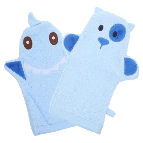 FOMIYES Exfoliating Gloves for Shower 2 Pack Baby Bath Mittens Animal-Shaped Bath Accessories Safe for Sensitive Sk