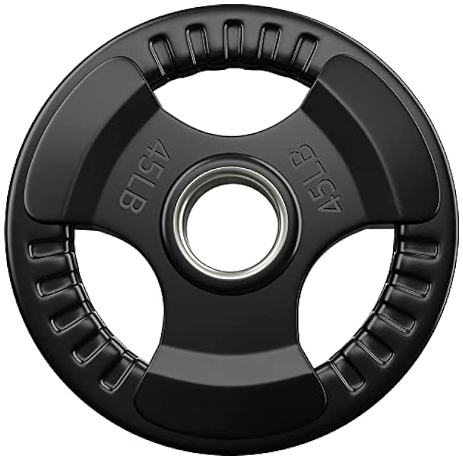 Elevens Rubber Weight Plates 2-Inch Cast Iron Grip Plates Olympic plates for Weightlifting, Strength Training, Muscle Toning, Crossfit in Home & Gym