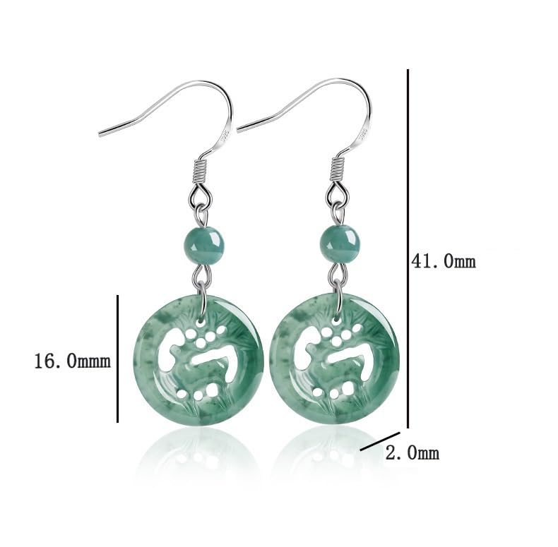 Boucles d'oreilles jade vert argent 925 le cadeau d'anniversaire idéal - 2