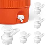 5Pcs Push Button Water Spigot White Plastic Cooler Spigot Replacement, Reusable Spigot Compatible with Igloo 2, 3, 5, and 10 Gallon Water Cooler, BPA-Free, Durable 5 Gallon Bucket Spigot (White)