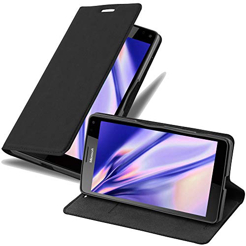 cadorabo Coque pour Nokia Lumia 950 XL en Noir Nuit - Housse Protection avec Fermoire Magnétique, Stand Horizontal et Fente Carte - Portefeuille Etui Poche Folio Case Cover