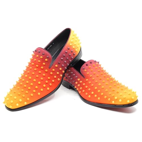 Image of Metrocharm Men's Fashion Smoking Gradient Spike Dress Tuxedo Loafers Slip On Shoes SM-199