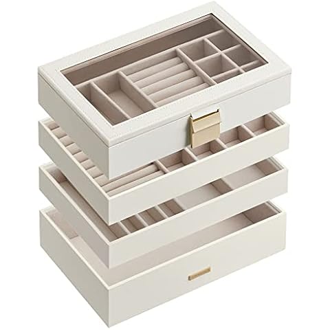 SONGMICS Stackable 4-Tier Jewellery Box Cover