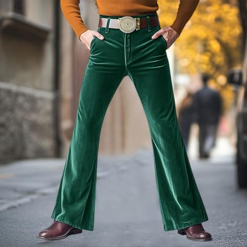 Bell Bottom Pants for Men 70s 60s Retro Style Disco Clubwear Velvet Vintage Style Stretchy Disco Flared Pants2