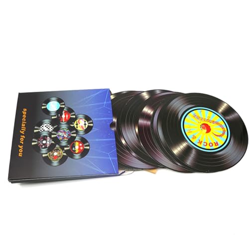 BOBOZHONG Decoración de Fiesta de Música de Rock and Roll,20 Piezas Discos de Vinilo Decoración Decoración de Fiestas de Música Rock and Roll de Los años 50 Suministros para Fiestas Musicales