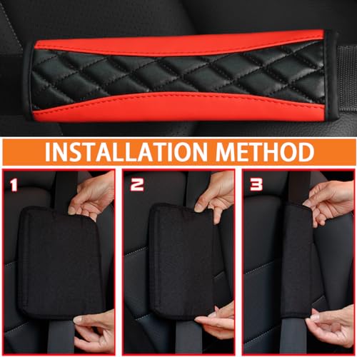 image for Mandark 2PCS Car Seat Belt Covers, Soft Leather Vehicle Seatbelt Strap