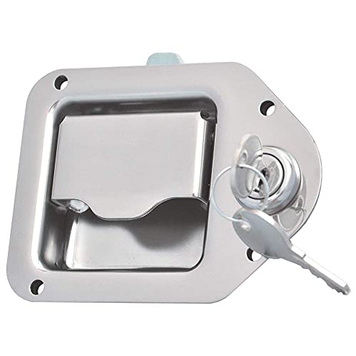 Stainless Truck Tool Box Latch Paddle Lock Replacement Handle 4-3/8”X 3-1/4” With 2 Keys #TOP7