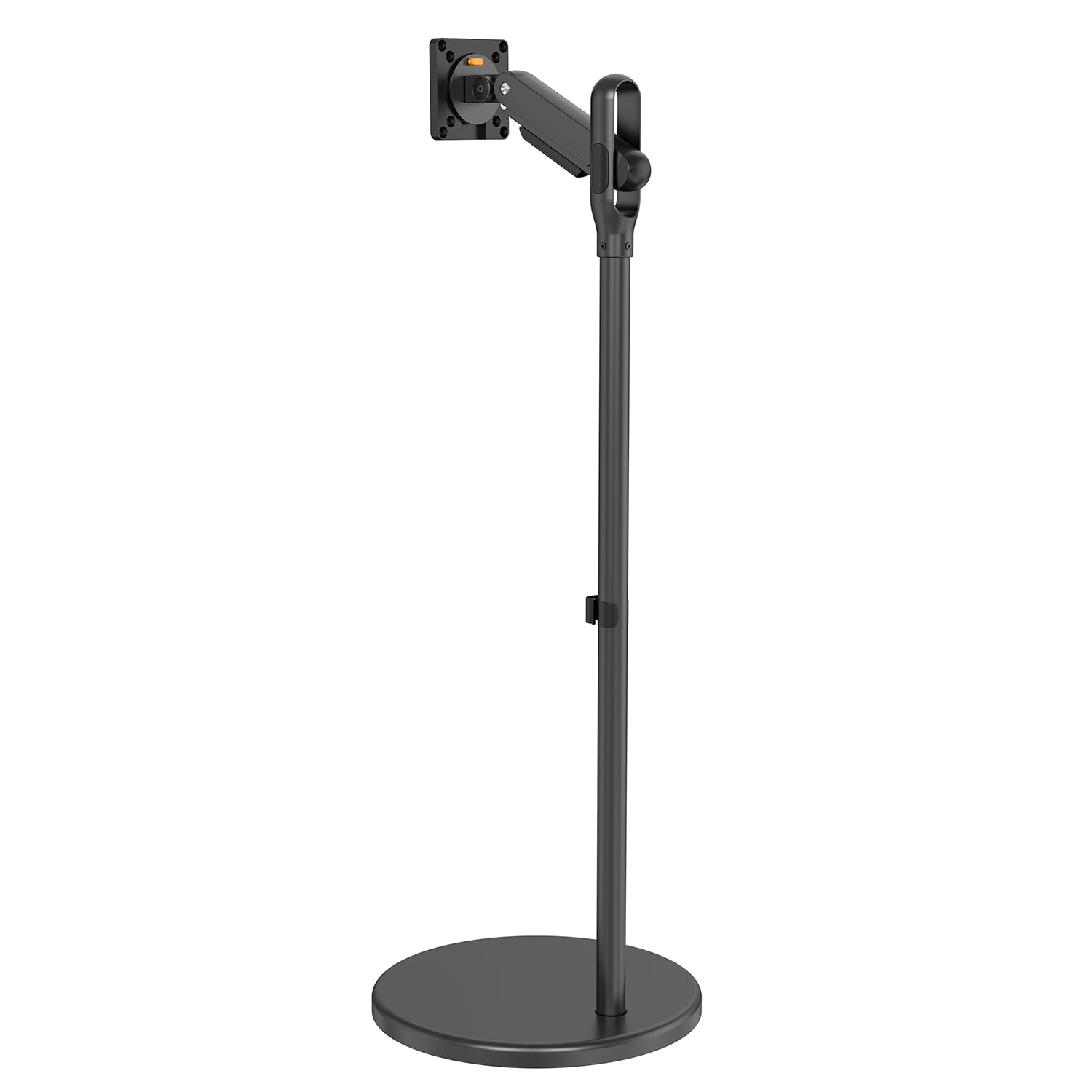 Maclean Supporto da Pavimento mobile per monitor/TV, molla a gas, 17"-35", 2-10kg, nero, Porta TV da Terra con Ruote, Carrello Inclinazione MC-970 (Nero)