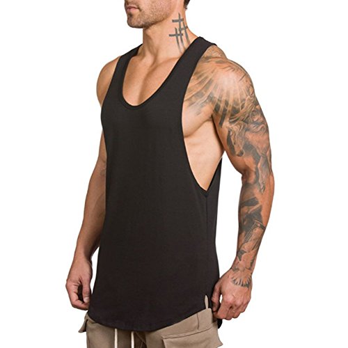 Men's Muscle Gym Workout Stringer Tank Tops Bodybuilding Fitness T-Shirts T012
