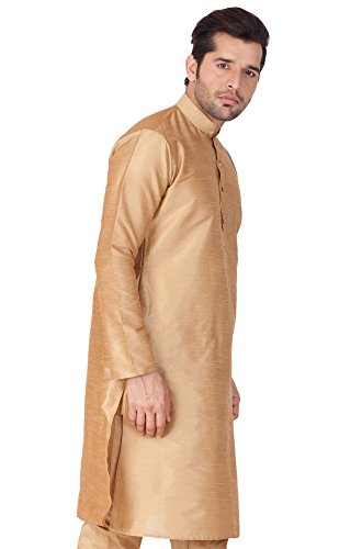 Image of VASTRAMAY Men Banarasi Silk Solid Kurta | Soft Cotton Blend Ethnic Kurta | Comfortable for Festive & Wedding Occasions