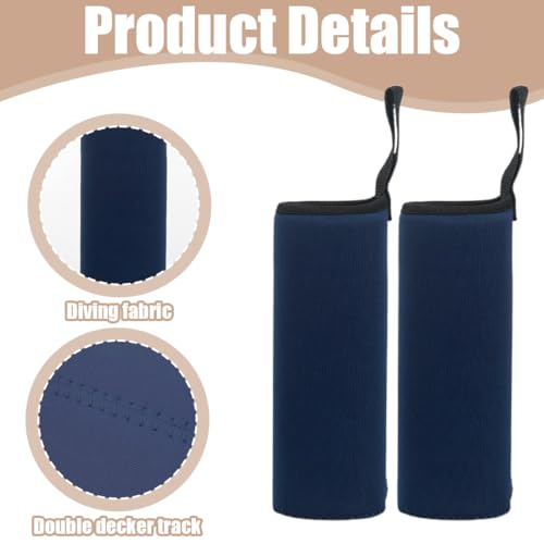 2 Stück Isolierte Flaschentaschen, Thermohüllen für Wasserflaschen, ideal für Outdoor-Sport, Camping, Marineblau