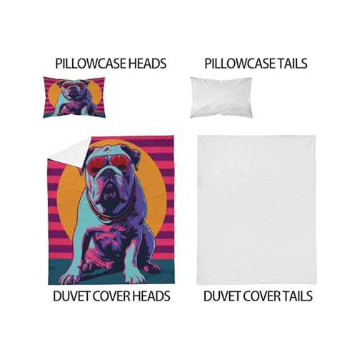 Parure de lit Bully Dog microfibre housse de couette 135x200cm - 5