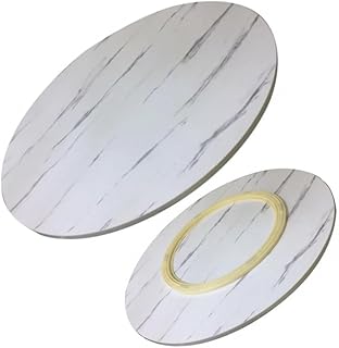 Plato Giratorio de Madera de 20, 30 y 40 Pulgadas para Mesa de Comedor, Plato Giratorio Redondo de 360°, Bandeja Grande para Servir en la Mesa para la Cocina del hogar (Color: Blanco Similar