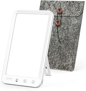 SAD Lamp, IJIAMY 10,000 lux SAD Light Therapy Lamp Seasonal Affective Disorder Lamp with UV-Free, Adjustable Brightness & Color and Timer Setting, SAD Light Box with Adjustable Stand and Travel Bag