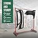 GRAND ORANGE 5ft-7ft Adjustable Automotive Painting Rack w/ 4 Swiveling & 8 Hooks Wheels Fit Hanging and Painting Automotive Panels, Doors, Bumpers Auto Body Stand for Painting Drying Paint Stand Red
