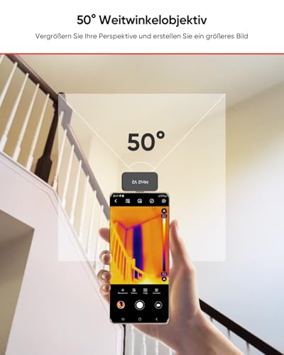 Wärmebildkamera HIKMICRO Mini2 V2, 512x384 Auflösung mit SuperIR, ＜40mK, 25Hz, iOS/Android, 50° Weitwinkel, Infrarot Kamera unterstützt iPhone 15/16, USB-C/Lightning-Anschluss (Adapter inklusive)