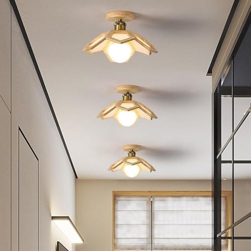 Plafonnier géométrique en bois massif de noyer pour une décoration chic