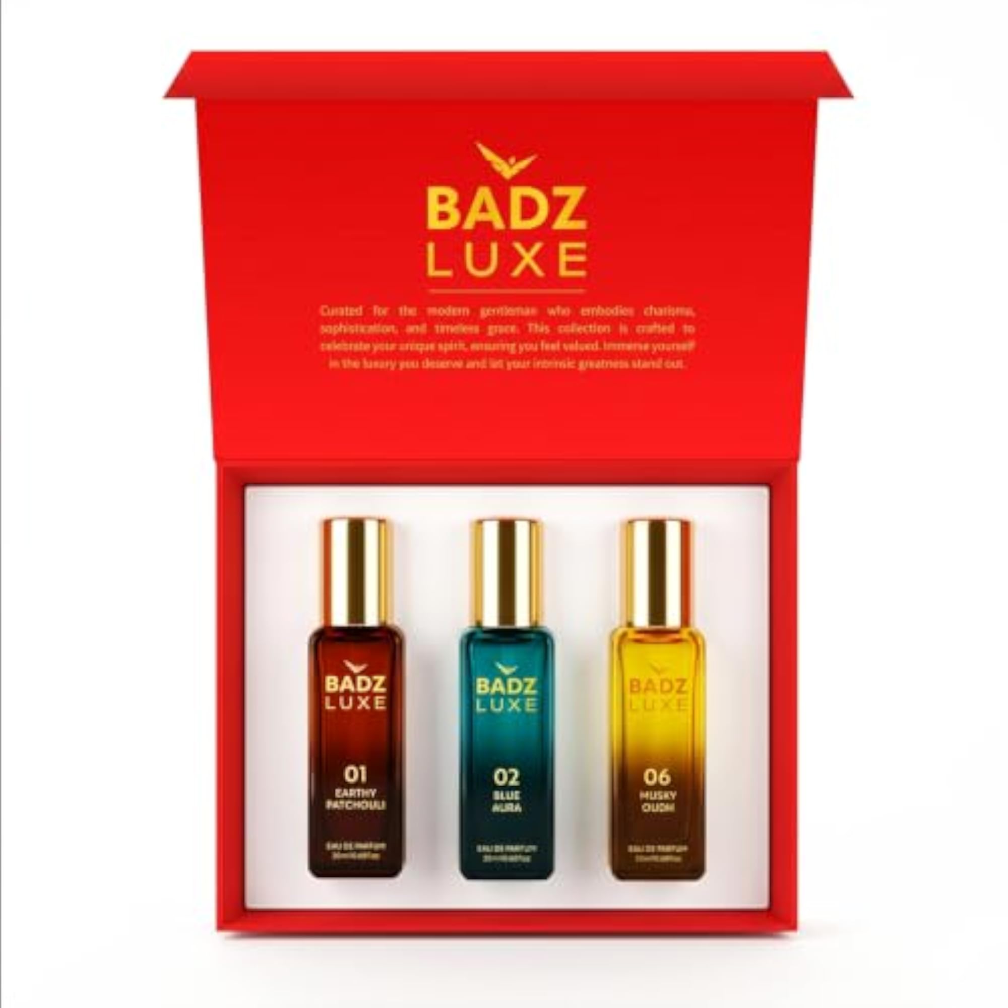 LUXE Eau De Parfum Gift Set for Men, 3 x 20ml
