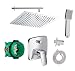 Produktbild vanvilla Duschsystem mit Unterputz Duscharmatur von Hansgrohe Logis Einhebelmischer und vanvilla Regendusche mit Armatur, Duschkopf eckig, Dusch-SET HGE100 poliert