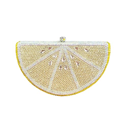 Image of Women Cute Fruit Evening Clutch Sparkling Rhinestones Purse Crystal Banquet Prom Shoulder Bag