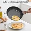 YASHE Set di 3 padelle antiaderenti da 20/24/28 cm con rivestimento in granito, adatte per induzione, leggere, durevoli e sane, per cucina quotidiana