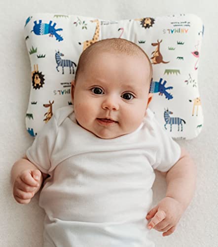 Stork Drop Oreiller de soutien pour bébé avec rembourrage doux de la tête et du cou | Maille aérée 3D douce | Respirant, lavable et doux pour la peau |...