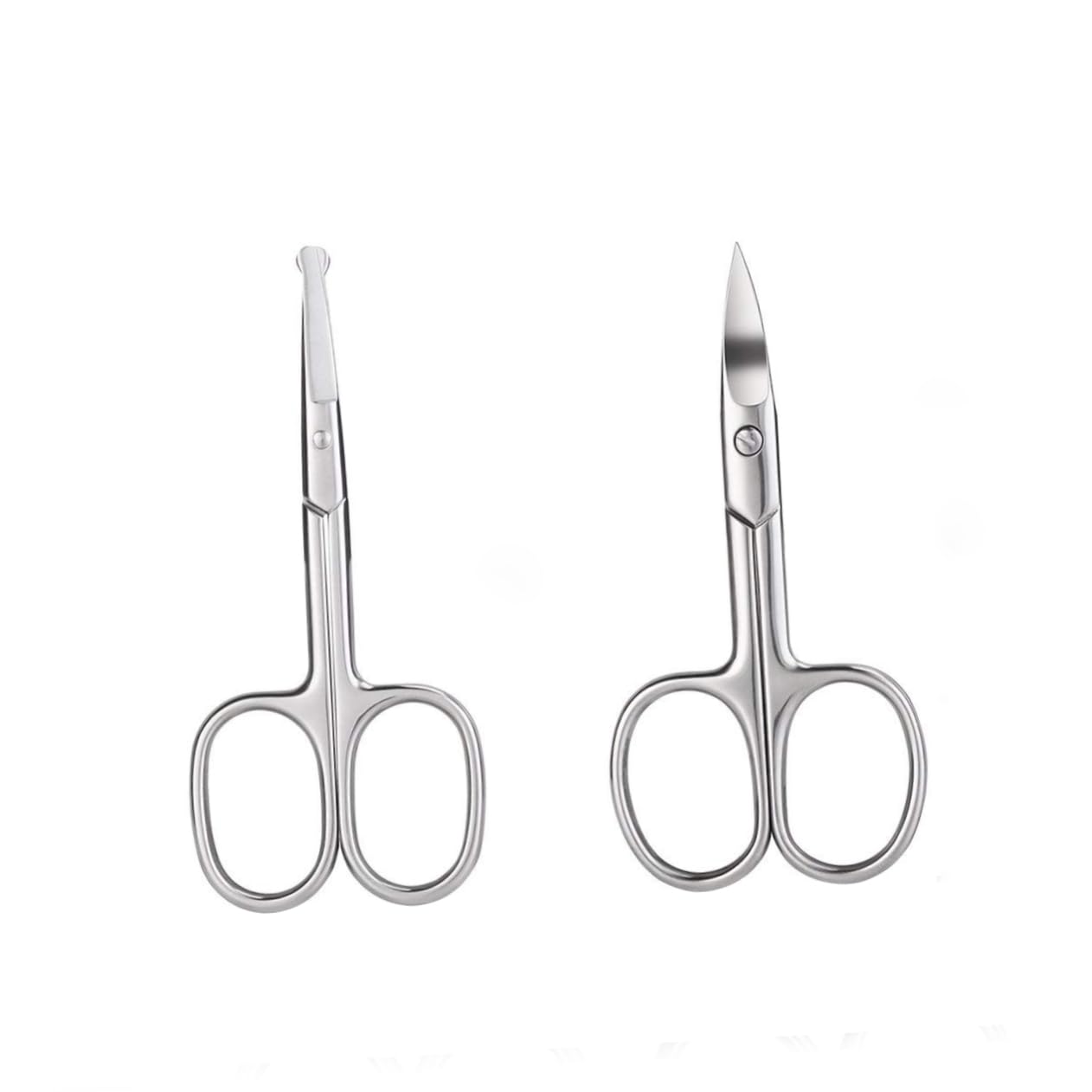 Beatifufu Nose Hair Scissors for Women 2pcs Stainless Steel Rechargeable Nose Hair Trimmer Facial Scissors Eyebrow Trimmer