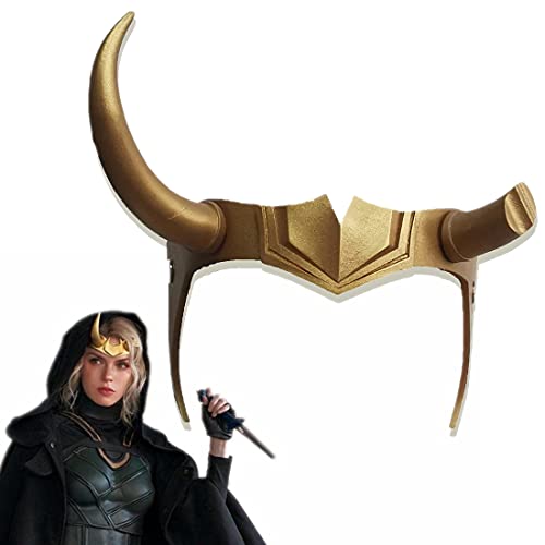 Sylvie Loki Horns Costume Helmet Lady Loki Horns Costume for Women Cosplay Headpiece Crown Halloween Mask Party Props