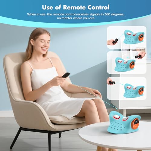 Image of Smedz Neck Massager 2026, 4-in-1 Neck & Shoulder Massager with Multi-Directional Stretch, Heating & Vibration, 360 Remote Control-Ergonomic for Home, Office, Car Travel‌（Sky Blue‌）