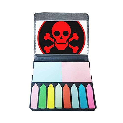 Autocollant note danger chimique avec marqueur couleur crâne